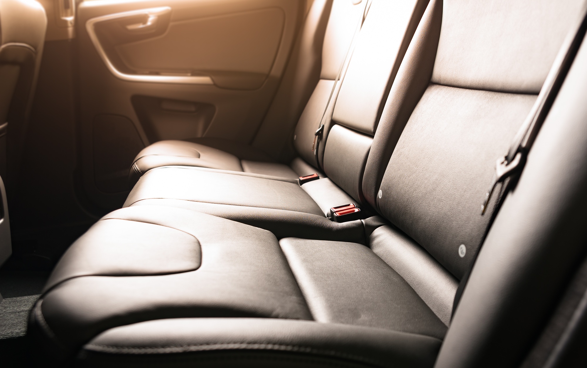 Car interior black leather